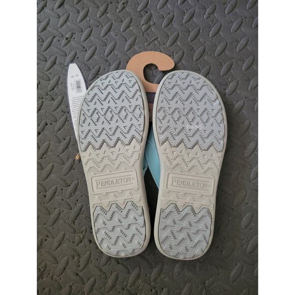 Pendleton Women's Flip Flop‎ Thong Sandals Size 10 Turquoise Teal Western Vaca - Picture 5 of 7
